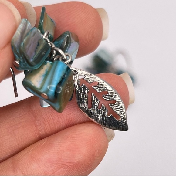 Dangly Beaded Earrings with Metal Feather Accent - Picture 6 of 7